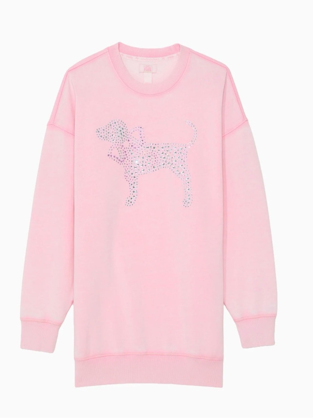 NWT Pink X LoveShackFancy Bling Dog Sweatshirt Dress L